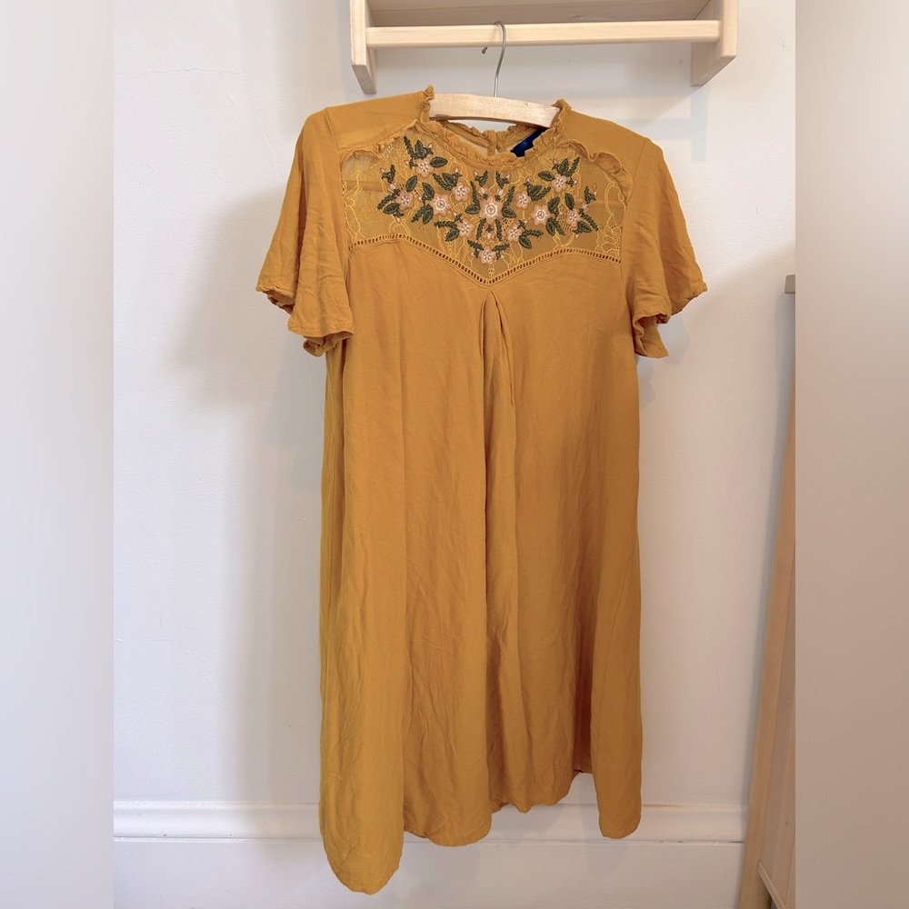 Blue Rain Dress W/Lace Detail